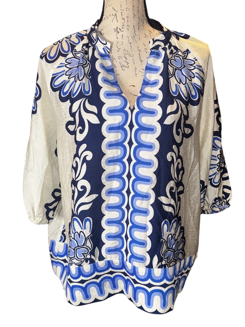 THML Laurie Blue printed top